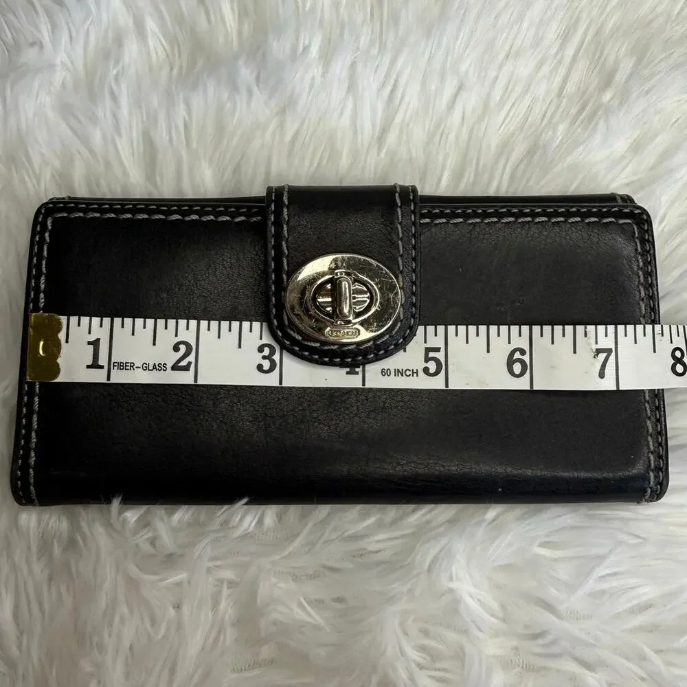 y2k COACH Vintage Soho Black Turn Lock Wallet
